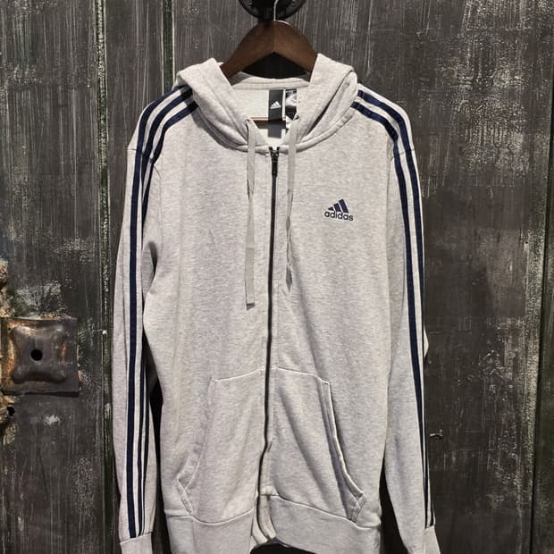 Adidas Three-Stripe Full-Zip Hoodie