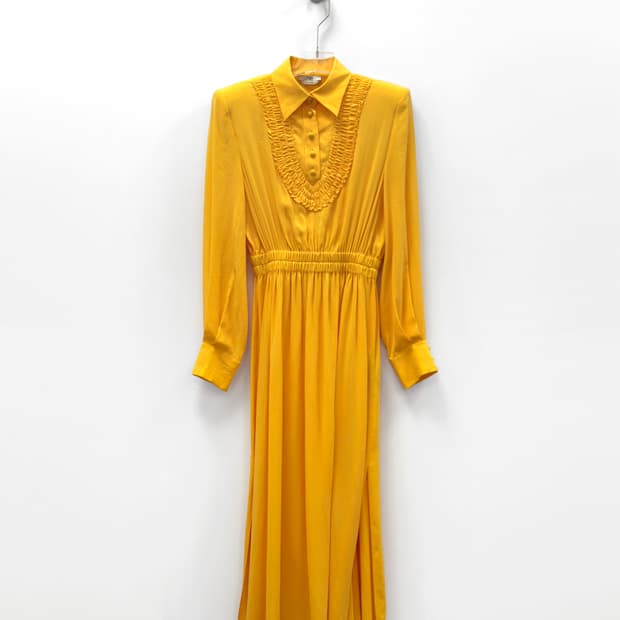 FENDI Yellow Silk Long Dress