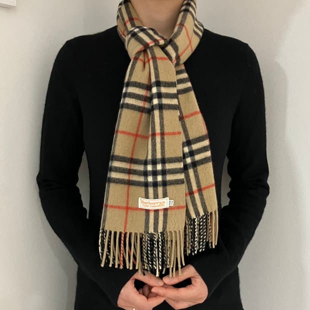 [정품] 버버리 베이지 노바체크 캐시미어 머플러 (burberry)