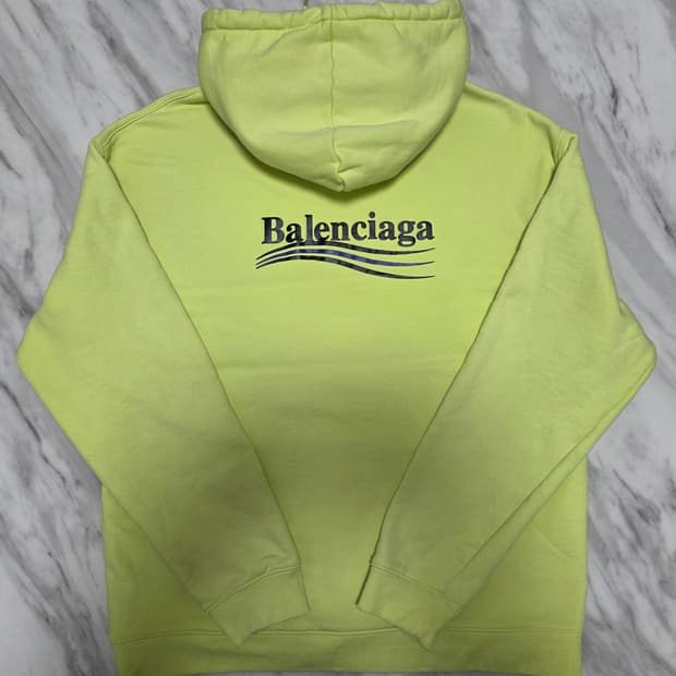 발렌시아가 웨이브 네온 후드티