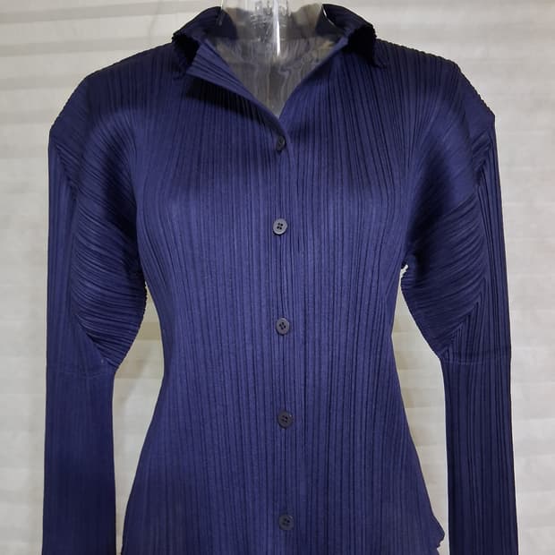 플리츠플리즈 플리츠 셔츠 네이비 3사이즈
