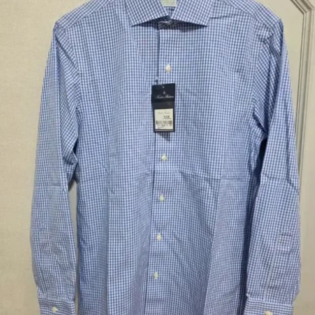 [새제품] 브룩스브라더스 스트레치 블루 깅엄 체크 셔츠