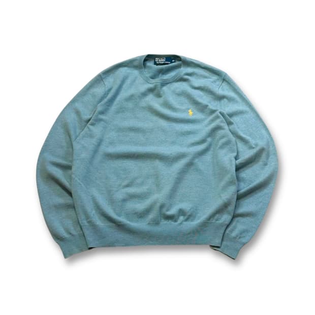 폴로 랄프 로렌 스카이블루 메리노 울 니트 스웨터