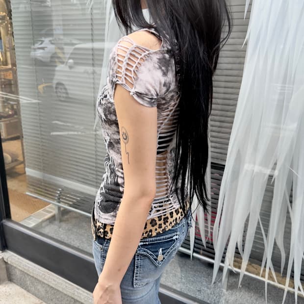 CB 커스텀 00s 빈티지 윙 & 크로스 코르셋 원피스