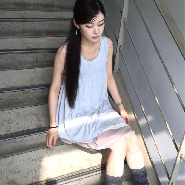 Estacot 모리걸 페어리 바선생 레이어드 원피스