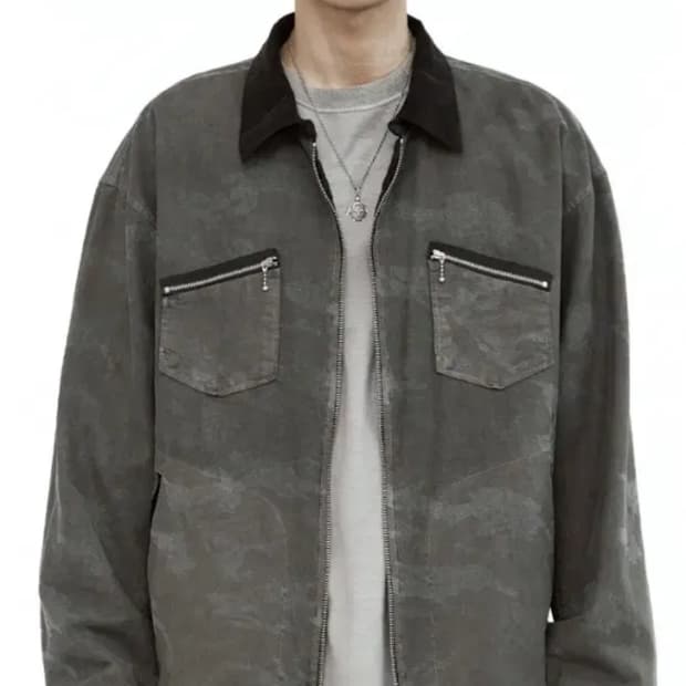 폴리테루 라미 카모 리버시블 자켓 3size