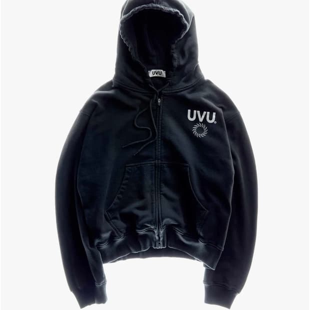 UVU 인시그니아 지퍼 후드 블랙 XL