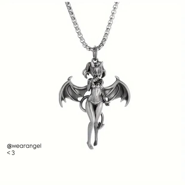 Y2k Succubus Silver Pendant <3