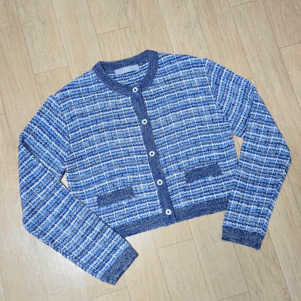 M) 에잇세컨즈 블루 트위드 가디건