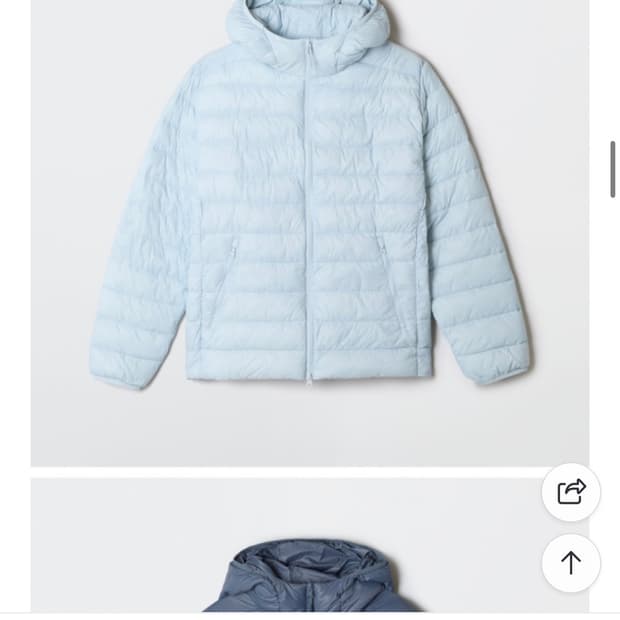 스파오 씬라이트 후드재킷 페일블루 새상품 L사이즈