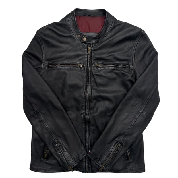 타미 힐피거 램스킨 블랙 레더 자켓 L