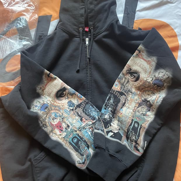 슈프림 마이클잭슨 후드집업 블랙