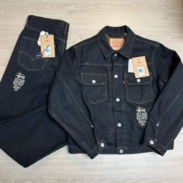 스투시x리바이스 크리스피 린스 블랙 셋업