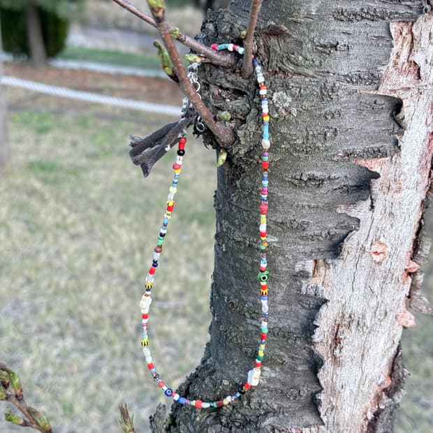 핸드메이드 글라스비즈 목걸이 팔찌