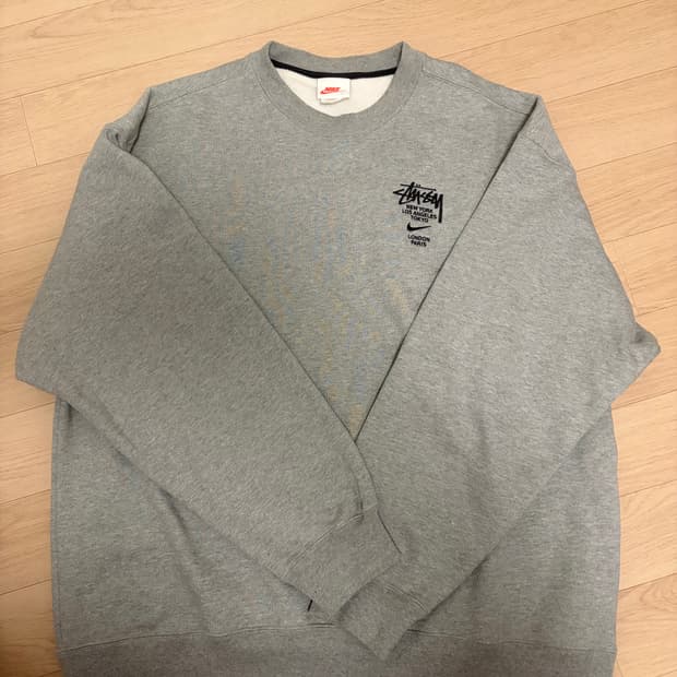 나이키 x 스투시 NRG ZR 플리스 크루넥 헤더 그레이 