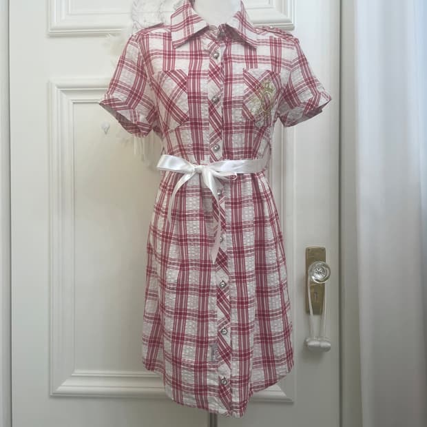 LIZ LISA doll cherry check glitter midi