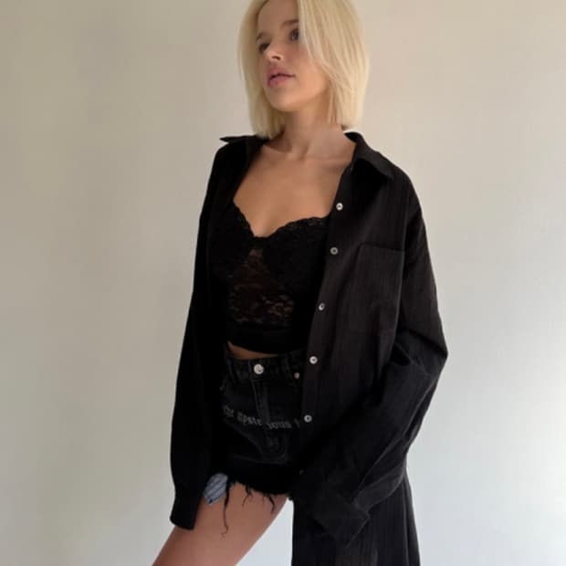 더미스테리어스호텔 보헤미안 컷오프 셔츠