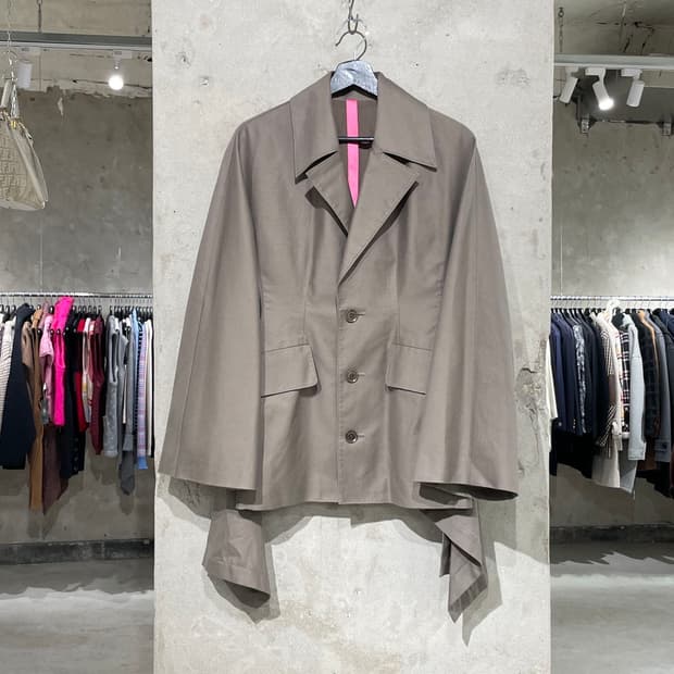 와이즈 카키 플랩 포켓 인시전 코튼 자켓