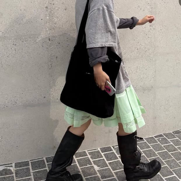 alloy 데님 토트백