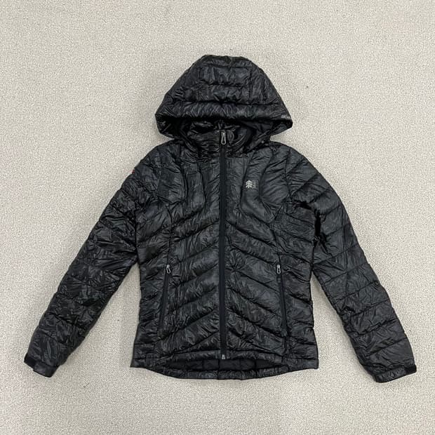 [85] 코오롱스포츠 여성 블랙 경량 후드 패딩 자켓 0119M1