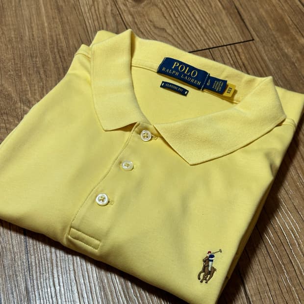 폴로랄프로렌 QR 기능성 카라티셔츠/L/옐로우