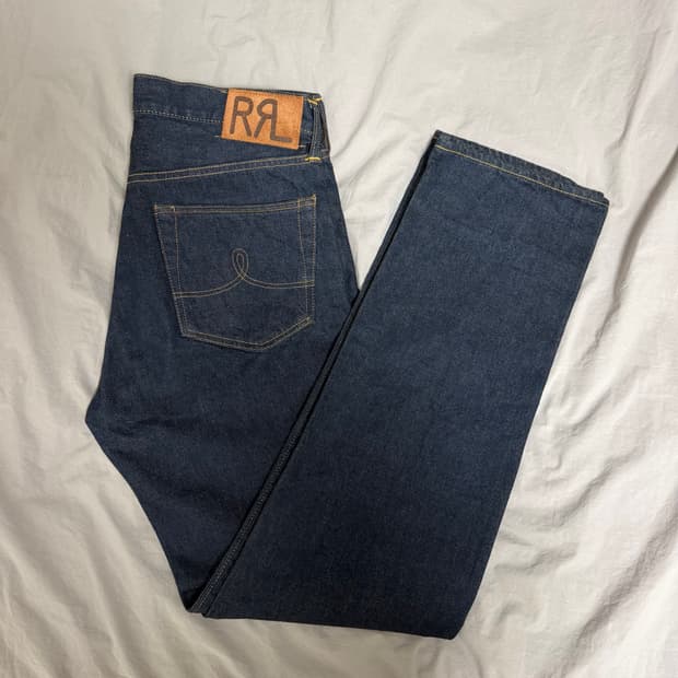 RRL 스트레이트 레그 셀비지 원워시 데님 32x32 노수선