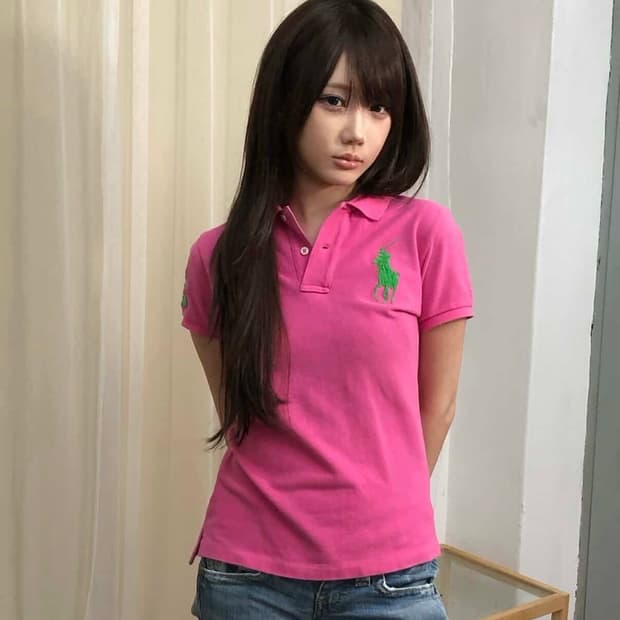 M POLO 폴로 랄프로렌 빅포니 피케 셔츠 핑크