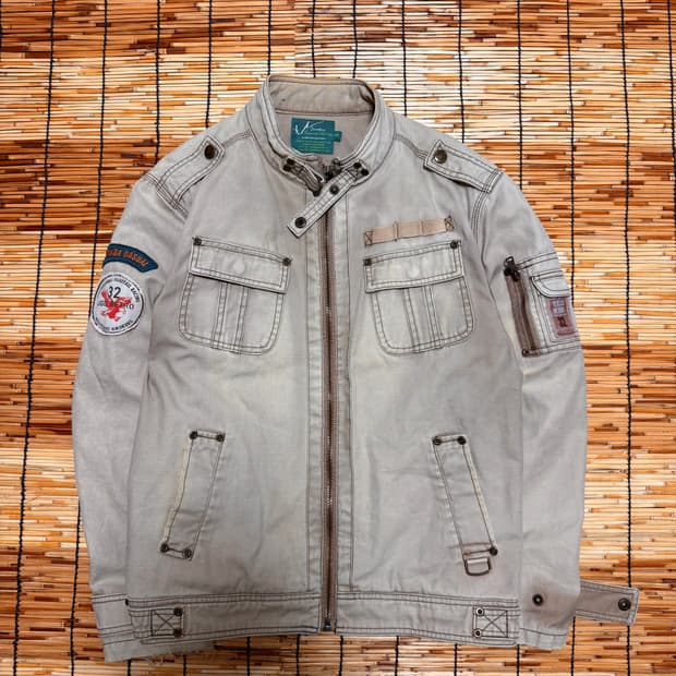 빈티지 카키 브라운 워크 레이싱 자켓 L