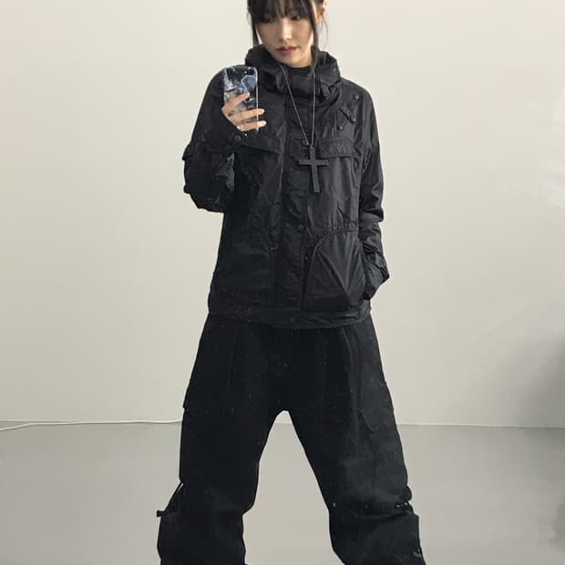 Jpn Black High Neck Jackets