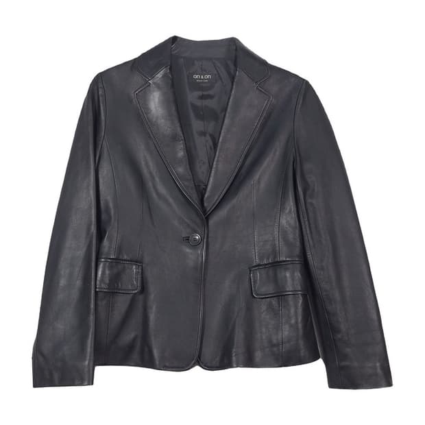 온앤온 리얼 램스킨 원버튼 가죽 블레이저 66