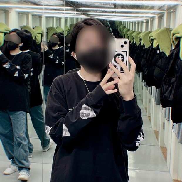 (L) 스투시 엔젤 롱슬리브 블랙 새상품