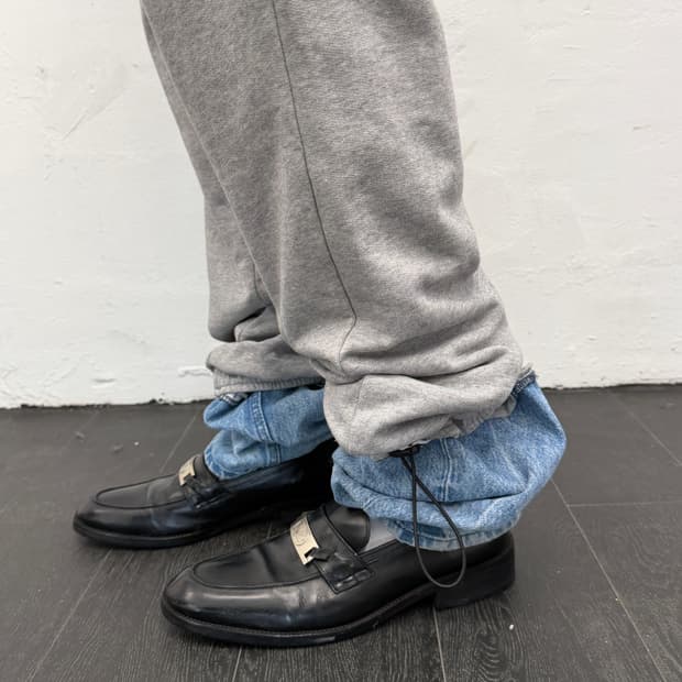 denim cuff pants 