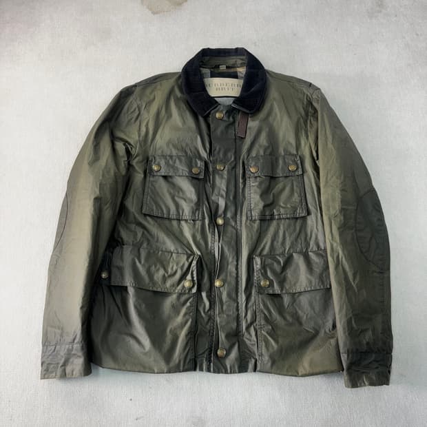 100 버버리 브릿 올리브 왁스 자켓 