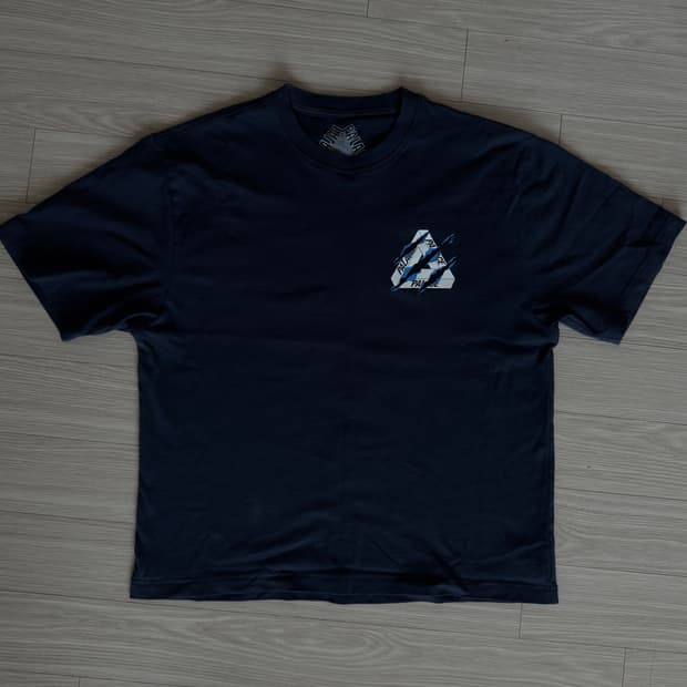 [M] 팔라스 립드 트라이 반팔 navy