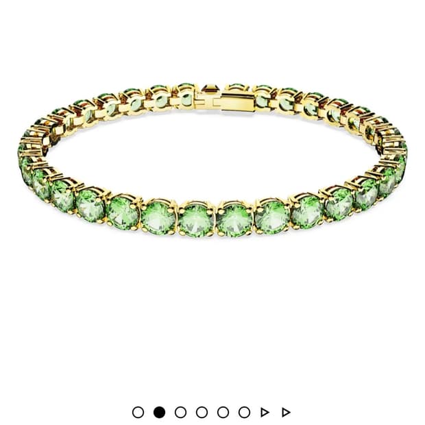 정가38만~새제품)스와로브스키 M사이즈 매트릭스 테니스 그린 팔찌 정품