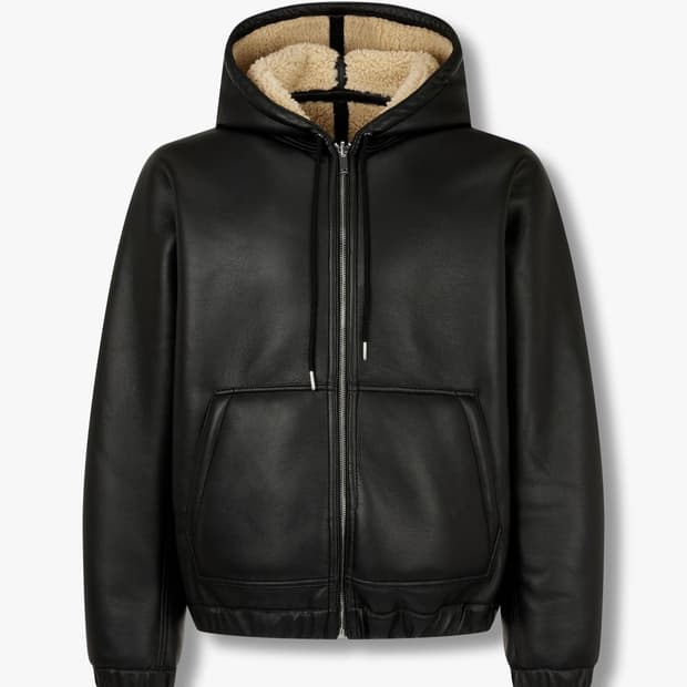 스튜디오 톰보이 리버서블 레더 후디 점퍼