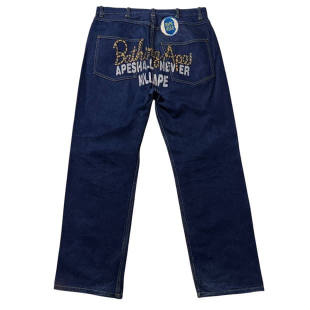베이프 백로고 데님 팬츠