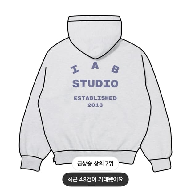 아이앱 스튜디오 25 후드 라이트 그레이 네이비 XXL 2XL