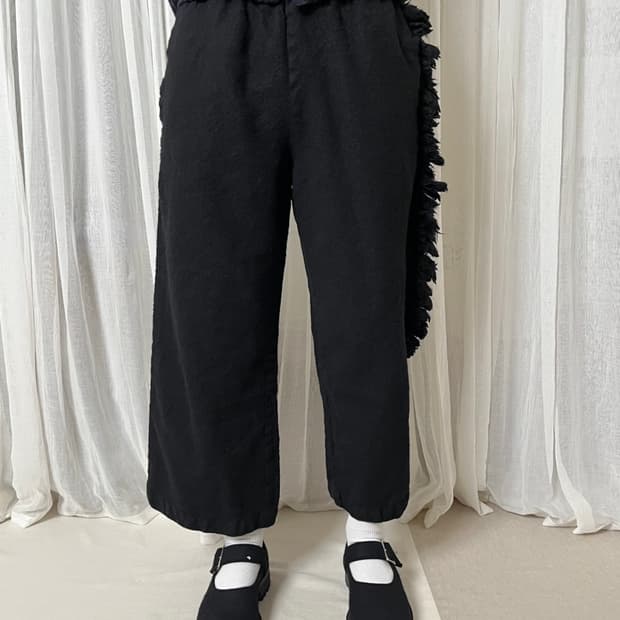 꼼데가르송 축융 울 사이드 테슬 이지팬츠 comme des garcons