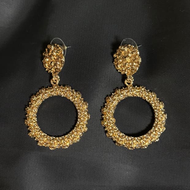 Gold Crust O-Ring Earrings