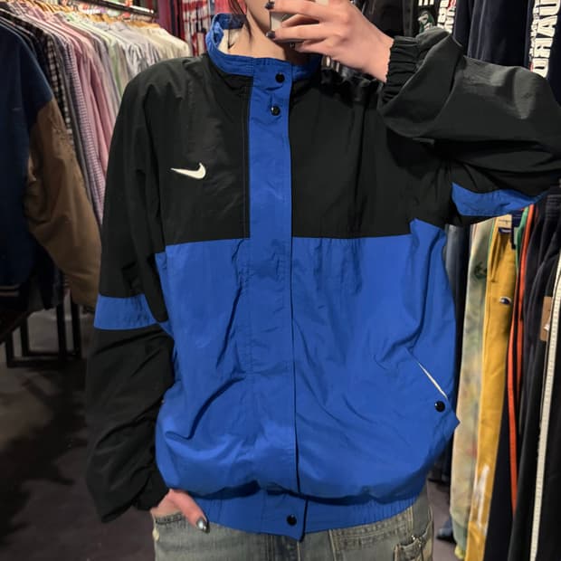 [IM] Nike 나이키 투톤 후드 바람막이 블루 블랙