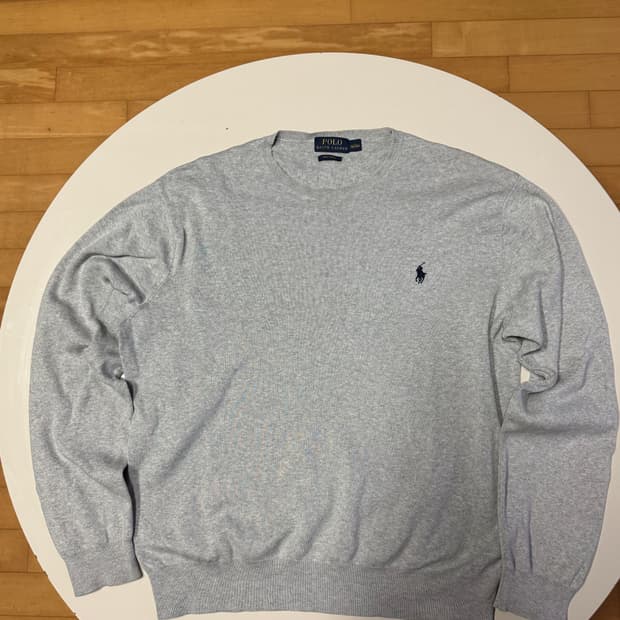 폴로 랄프로렌 피마 코튼 회색 그레이 니트 L