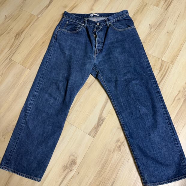 하츠키 와이드 테이퍼드 데님 유즈드 블루  4사이즈