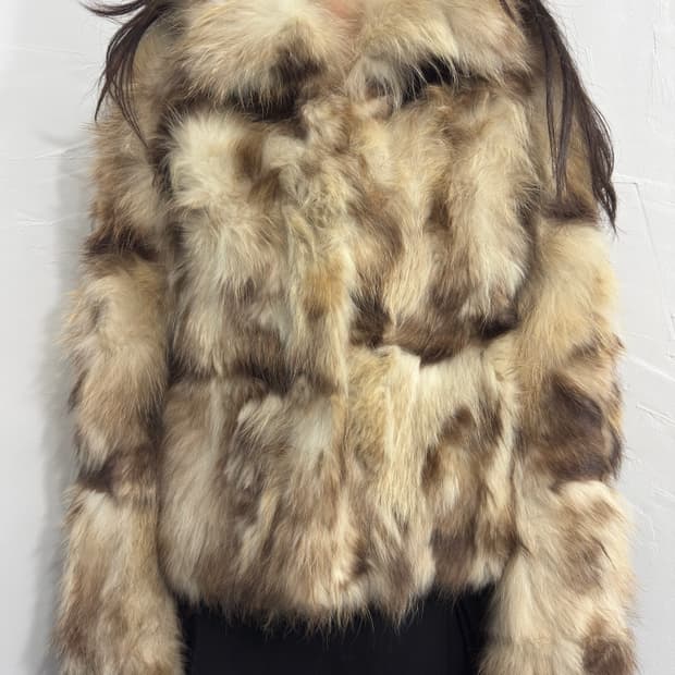 spiral girl raccoon fur jacket