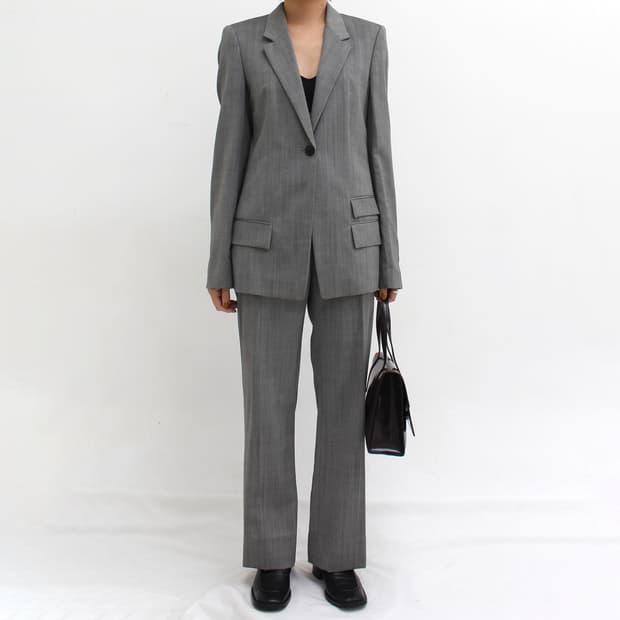 휴고보스 Boss 빈티지 그레이 자켓 팬츠 정장 셋업 세트