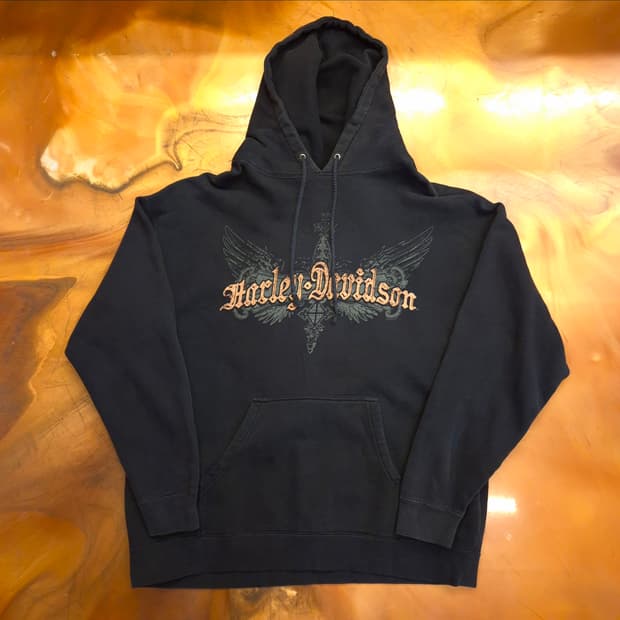 할리데이비슨 전ㆍ후면 프린팅 후드티 XL
