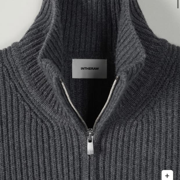 인더로우 풀집업 니트 딥그레이 3사이즈 