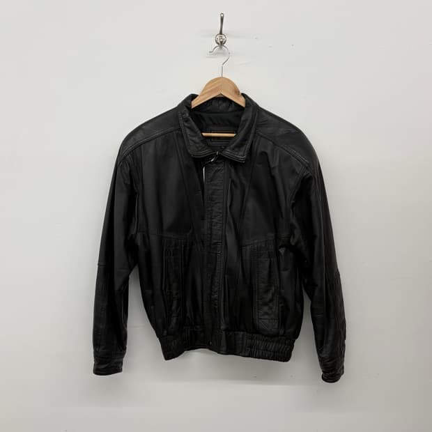 블랙 레더 양가죽 자켓 남/L