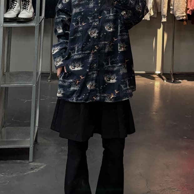 빈티지 아웃도어라이프 패턴 헌팅셔츠 A3624