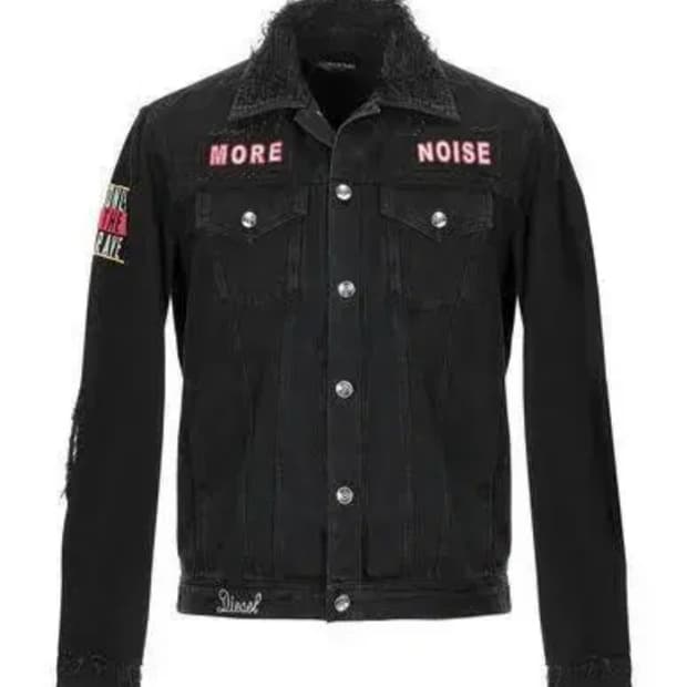 XL 디젤 디스트로이드 패치 트러커 자켓 블랙 데님 흑청 아이돌 무대의상